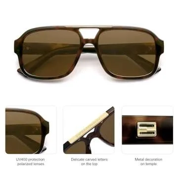 SOJOS Polarized Retro Aviator Sunglasses - Trendy Fashion