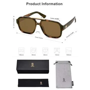 SOJOS Polarized Retro Aviator Sunglasses - Trendy Fashion
