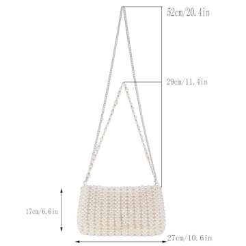 Ayliss Women Pearl Clutch Bag – Beaded Evening Handbag for Weddings