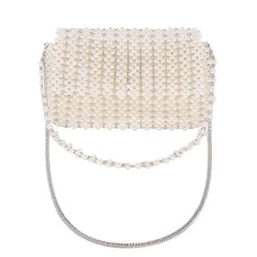 Elegance in Ayliss Women Pearl Clutch Evening Bag