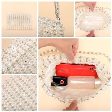 Elegance in Ayliss Women Pearl Clutch Evening Bag