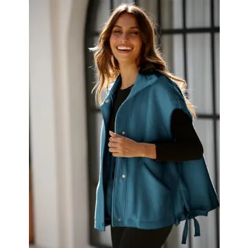 VAOYIU Women's Oversized Fleece Vest Sherpa Jacket with Pockets