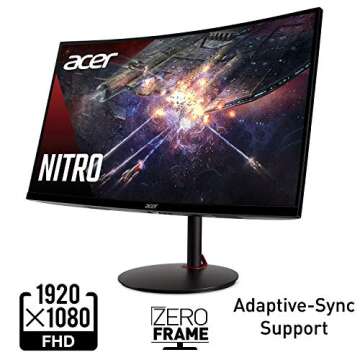 Acer Nitro XZ270 Xbmiipx 27" 1500R Curved Full HD (1920 x 1080) VA Zero-Frame Gaming Monitor with Ad...