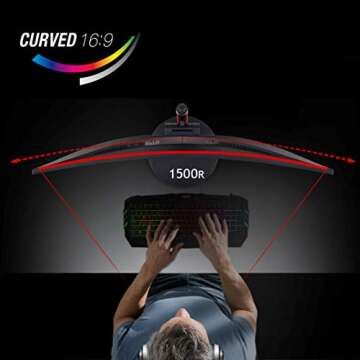 Acer Nitro XZ270 Xbmiipx 27" 1500R Curved Full HD (1920 x 1080) VA Zero-Frame Gaming Monitor with Adaptive Sync, 240Hz Refresh Rate and 1ms VRB (Display Port & 2 x HDMI 2.0 Ports) , Black