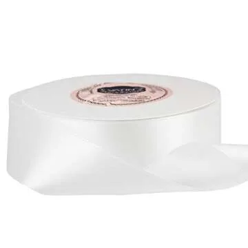 VATIN Double Faced White Satin Ribbon 50 Yards for Crafts