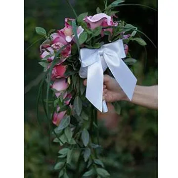 VATIN Double Faced White Satin Ribbon 50 Yards for Crafts