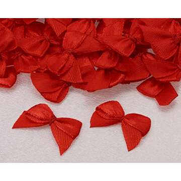 Shapenty Mini Satin Ribbon Bows Flowers Boutique for Sewing Scrapbook Card Making Wedding Christmas ...