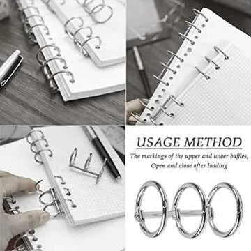 BUYGO 20Pcs Durable Book Rings for Scrapbooking & DIY