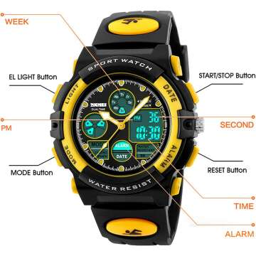 Kids Waterproof Sports Digital Watch with Alarm