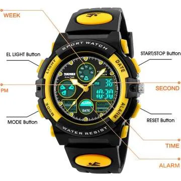Kids Waterproof Sports Digital Watch with Alarm