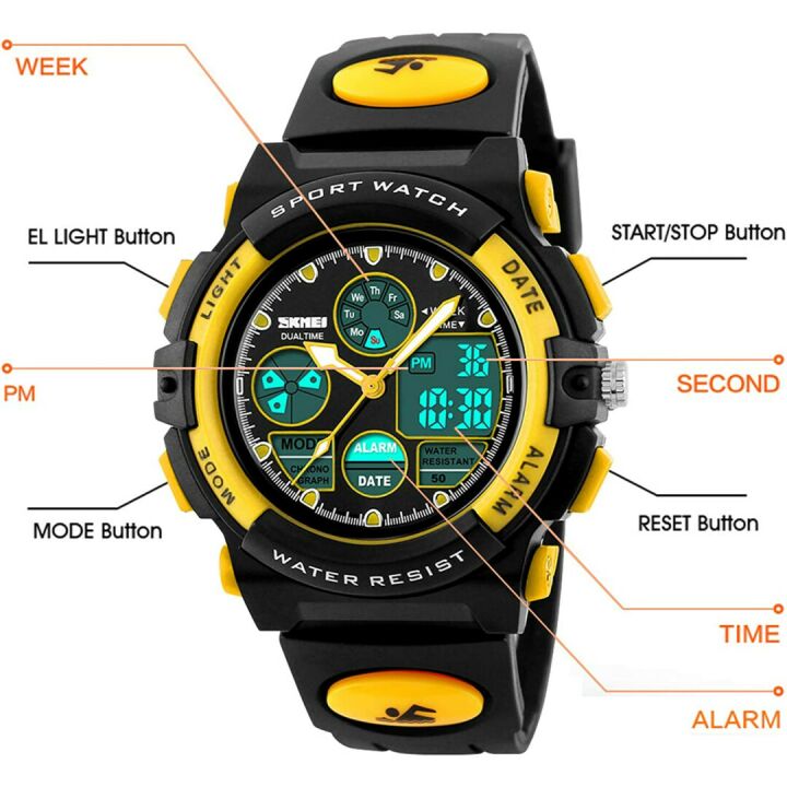Kids Waterproof Sports Digital Watch with Alarm