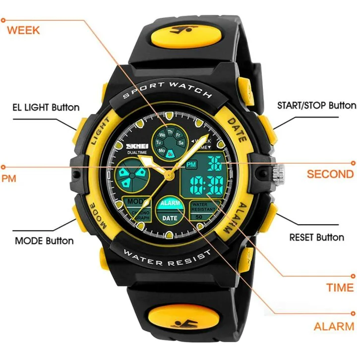 Kids Waterproof Sports Digital Watch with Alarm