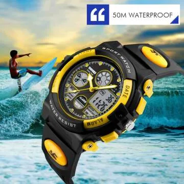 Kids Waterproof Sports Digital Watch with Alarm