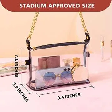 Vorspack Clear Bag Stadium Approved - Clear Crossbody Bag Cute Clear Purses for Women PVC Clear Purs...