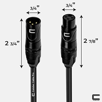 Balanced XLR Cable Male to Female - 3 Feet Black - Pro 3-Pin Microphone Connector for Powered Speake...