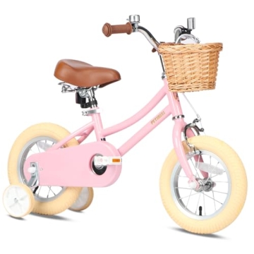 Petimini 12 Inch Kids Bike for Ages 2-4 in Pink