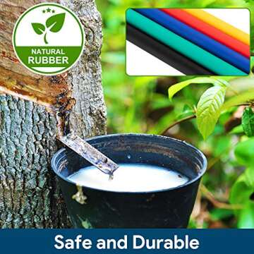 AMBOR Exercise Resistance Bands Set with Handles, Door Anchor, Ankle Straps, Carrying Bag for Home Workouts Fitness Training