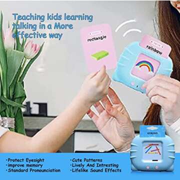 Talking Flash Cards for Toddler 1 2 3 4 Year Olds, Language Learning Toys, Pocket Speech Therapy Toys, Autism Toys, Montessori Toys with 224 Words, Children's Sensory Learning Educational Toys