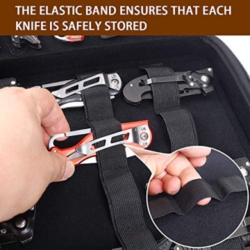 HERSENT Knife Display Case with 62 Slot Organizer for Collectors