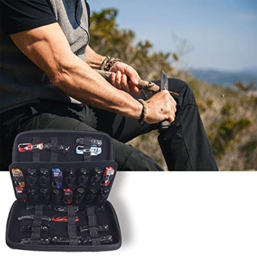 HERSENT Knife Display Case with 62 Slot Organizer for Collectors