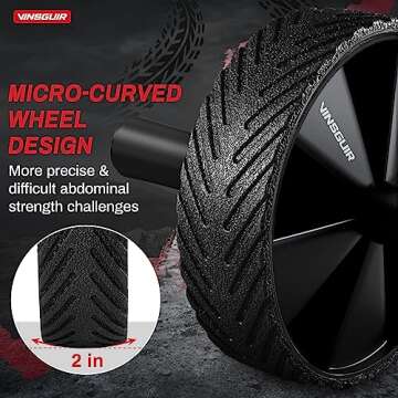 Vinsguir Ab Roller Wheel - Ab Workout Equipment for Difficult Abdominal & Core Strength Training, Ho...
