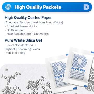 Dry & Dry 5 Gram [100 Packets] Silica Gel Packets for Ultimate Moisture Control