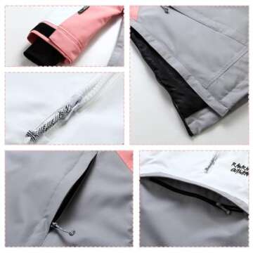 RIUIYELE Women's Ski Suit Outdoor Sports Snowboarding Jacket and Pants Waterproof Breathable Snow Suit, White L