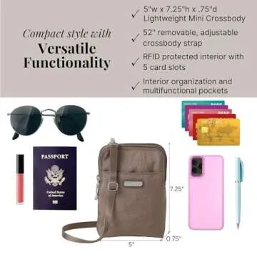 Baggallini Women's Lightweight Mini Purse with RFID