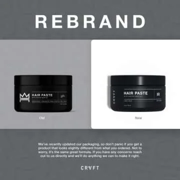 CRVFT Hair Paste 2oz | Light Hold/Low Shine [Matte] | Add Volume, Texture, & Definition | Ideal for ...