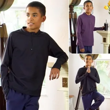 BIG ELEPHANT Boys Quarter Zip Sweatshirt for Kids