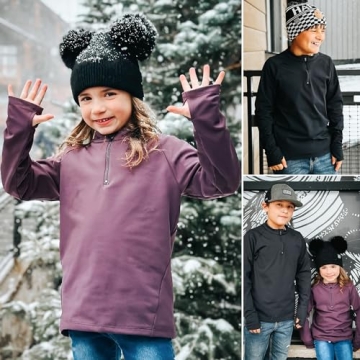 BIG ELEPHANT Boys Quarter Zip Sweatshirt for Kids