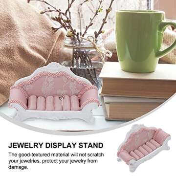 NUOBESTY Creative Ring Holder Sofa Shape Engagement Ring Box Jewelry Storage Plate Rack Ring Case for Woman Proposal Bridal Shower Wedding Valentines Day