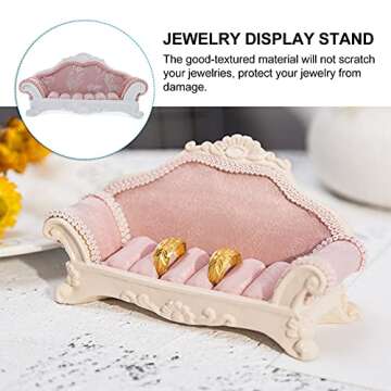 NUOBESTY Creative Ring Holder Sofa Shape Engagement Ring Box Jewelry Storage Plate Rack Ring Case for Woman Proposal Bridal Shower Wedding Valentines Day