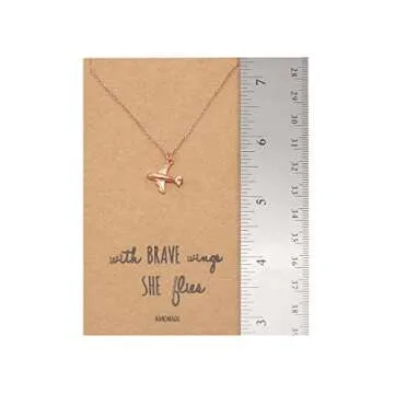 Quan Jewelry Airplane Pendant Necklace for Women | Inspirational Quote