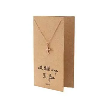 Quan Jewelry Airplane Pendant Necklace for Women | Inspirational Quote