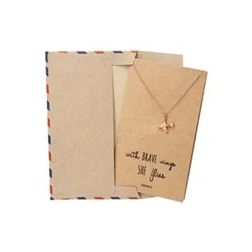 Quan Jewelry Airplane Pendant Necklace for Women | Inspirational Quote