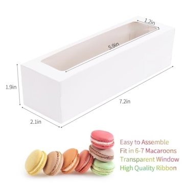 NPLUX 25 Elegant Macaron Boxes for Gift Giving & Treats
