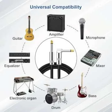 Aqdocvf Noiseless Guitar Cable 6.6ft for Musicians