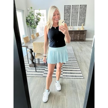 altiland Women's Pleated Tennis Running Skirt with Pockets
