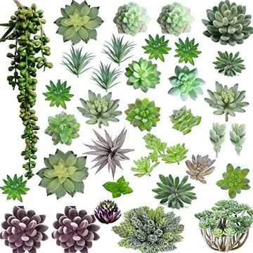 Thatswut - 35 Pack Bulk Large Assorted Realistic Artificial Faux Succulents Aloe Plants Realistic Fake Succulent Plants, Largest Set of Succulents