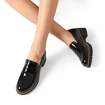 DREAM PAIRS Stylish Women's Comfortable Chunky Heel Loafers