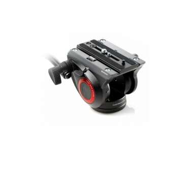 Manfrotto MVH500AH, Lightweight Fluid Video Head with Flat Base, Sliding Plate for Rapid Camera Conn...