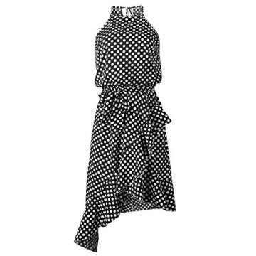 Padaleks Women's Summer Casual Polka Dot Sleeveless Dress Boho Beach Dresses for Wedding Guest Cocktail Party