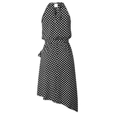 Padaleks Women's Summer Casual Polka Dot Sleeveless Dress Boho Beach Dresses for Wedding Guest Cocktail Party