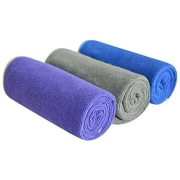 SINLAND Microfiber Gym Towels Sports Fitness Workout Sweat Towel Super Soft and Absorbent 3 Pack 16 Inch X 32 Inch