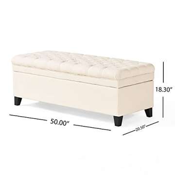 Christopher Knight Home Juliana Fabric Storage Ottoman, Beige