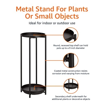 Amazon Basics Round Plant Stand for Indoor and Outdoor Use