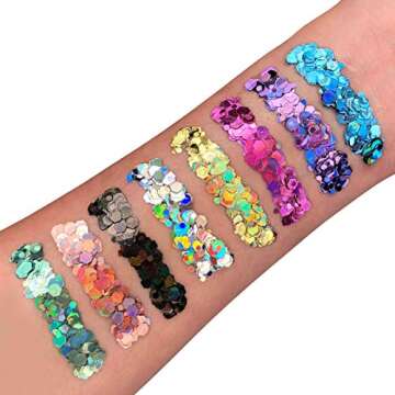 Glitter Fix Gel by Moon Glitter - Cosmetic Glitter Adhesive Primer for Face and Body. for All Glitters Including fine, Chunky, Holographic, Iridescent and bio - Set of 6