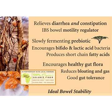 Heather's Tummy Fiber Organic Acacia Senegal Packets for IBS, 25 Count Travel Packs