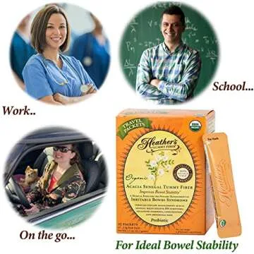 Heather's Tummy Fiber Organic Acacia Senegal Packets for IBS, 25 Count Travel Packs